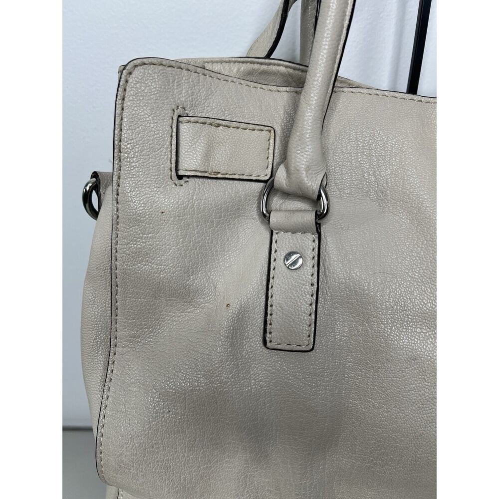 Michael Kors Hamilton Lock Cream Leather Large Satchel Shoulder Bag - Picture 5 of 11